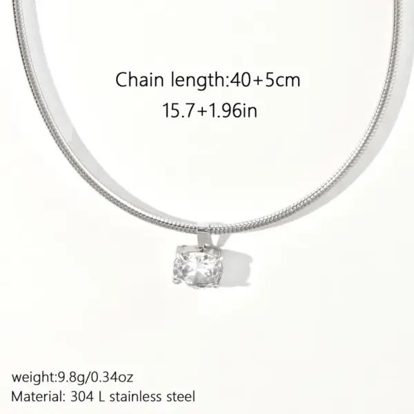 Wholesale Fashion Niche Luxury Diamond-Studded Spring Chain 304 Stainless Steel 18K Gold Plated Necklace