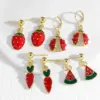 Wholesale 1 Pair Modern Style Simple Style Fruit Plating Inlay Copper Zircon 18K Gold Plated Earrings