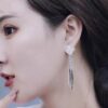 oly-09b8fda9a851b63cc6a19cbc4d46a7a2 Wholesale French Accessible Luxury Personalized Inlaid Super Flash Full Diamond Earrings Full Diamond Claw Chain Tassel Earrings Long Tassel Versatile Earrings