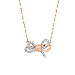 Two-color bow necklace