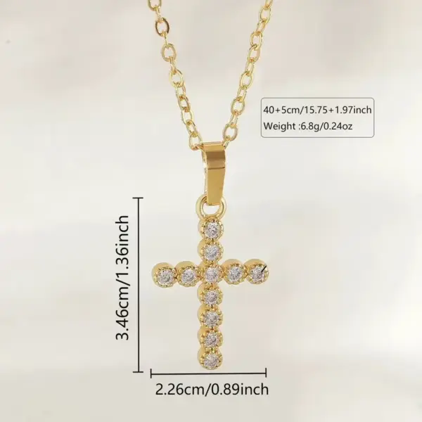 Wholesale Fashionable INS Style Simple Geometric Cross Pendant Necklace Suitable For Women's Daily Wear, Parties, Shopping, Or Dinners