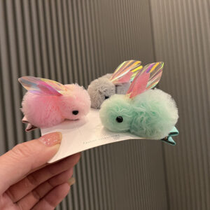Wholesale Princess headdress spring and summer cartoon cute three-dimensional yarn ball bunny hairpin top clip children's hairpin small