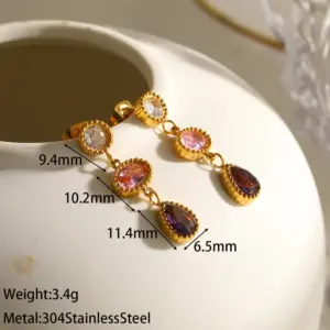 Two Round Water Drop Earrings