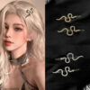 oly-0a0690a1ddb06b1dd79c0fdcb3845daa Wholesale Snake-shaped Hair Clip Cool Girl's Personality One-word Clip Diablo Style Retro Niche Hair Accessories Side Bangs Clip