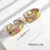 Wholesale 18K Real Gold Plated Vacuum Electroplating Furnace Oil Drop 304 Stainless Steel Ring Vintage Non-Fading Niche Light Luxury Heart Women's Open Ring