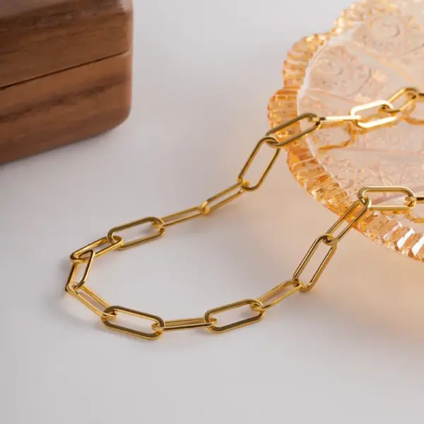 oly-0a111bcf2db2d7970794d198e9a27c1d Wholesale PVD Coated Real Gold Plated Return Stainless Steel Titanium Steel Simple Style Waterproof Non Tarnish 304 Stainless Steel Pendant Necklace