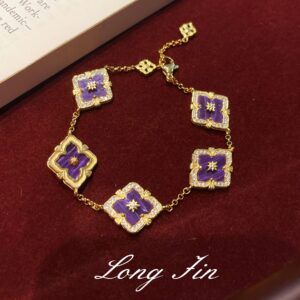 Sl096 gold purple dragon crystal five-flower bracelet
