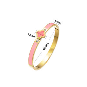 18k four-leaf clover bracelet-gold powder