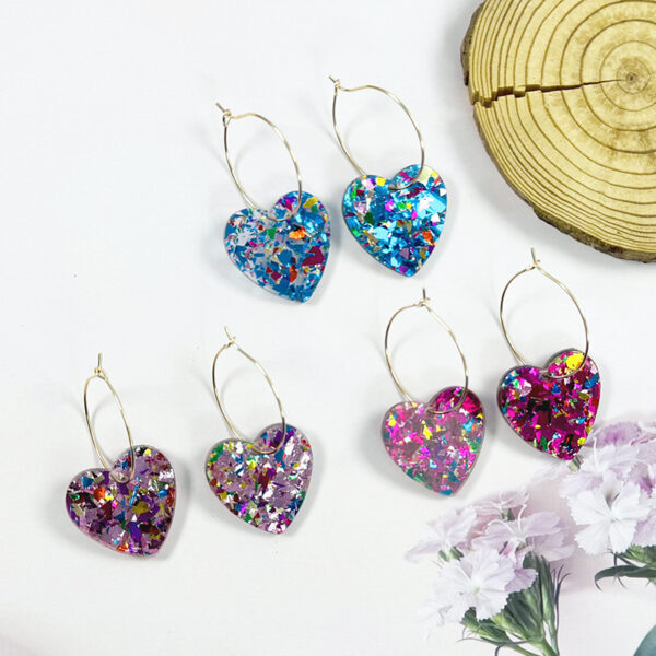 Wholesale  Romantic Sequins Transparent Love Earrings Niche Design Valentine's Day Series Earrings
