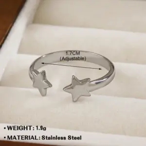 Steel Color Pentagram Ring