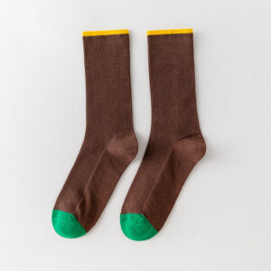 Five-Color color matching socks (Brown) / 36-44