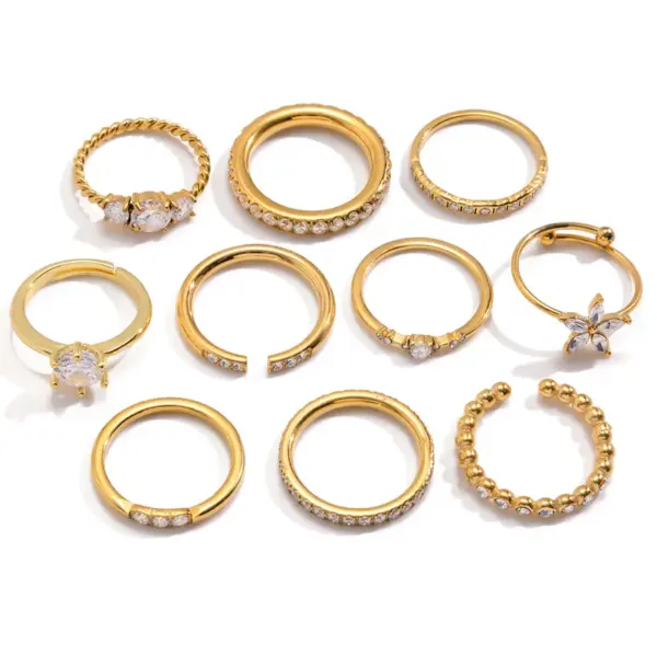 Wholesale 304 Stainless Steel Flower Ring High-end Vintage Ring Stainless Steel Jewelry Rings