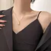 Wholesale Geometric Inlay Pendant Necklace For Women In Copper With 18K Real Gold Plated Water Plating And Artificial Rhinestones On Cable Chain