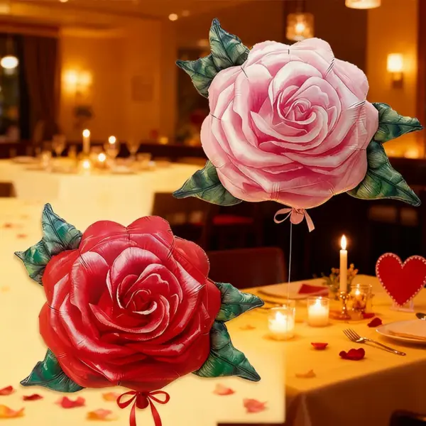 oly-0a833d36b3924b139f6fb3b66ae074bd Wholesale Valentine's Day Proposal Engagement Decorative Rose Flower Balloons Oil Painting Style Birthday Party Decoration Balloons