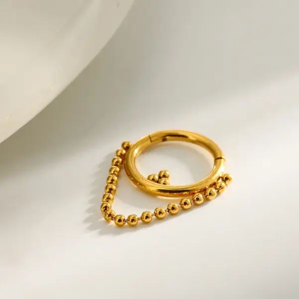 Wholesale 316 Stainless Steel Gold Plated Vacuum Electroplating (In Furnace) Gold Steel Color Geometric Handmade Unisex Piercing Lip Stud