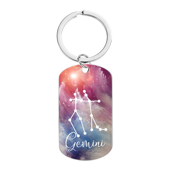 Wholesale Metal keychain twelve constellation models for colleagues and friends commemorative gift metal lettering keychain