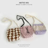 oly-0a902235c0f2ecbd5ef45077257ed06f Wholesale Handbag Women's Japanese and Korean Style Ins Cyber Celebrity Knitted Wool Drawstring Lunch Box Bag Hand Tote Bag Bucket Bag