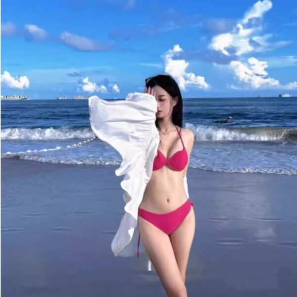 Wholesale High Sexy Bikini Split Swimsuit Women's Pure Desire Wind Exposure Small Chest Gathering Seaside Spice Girls
