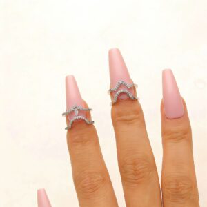 White k nail rings 2 pieces