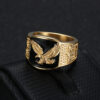 Wholesale explosions hip hop HIPHOP jewelry stainless steel gold plated wings flying domineering men's ring