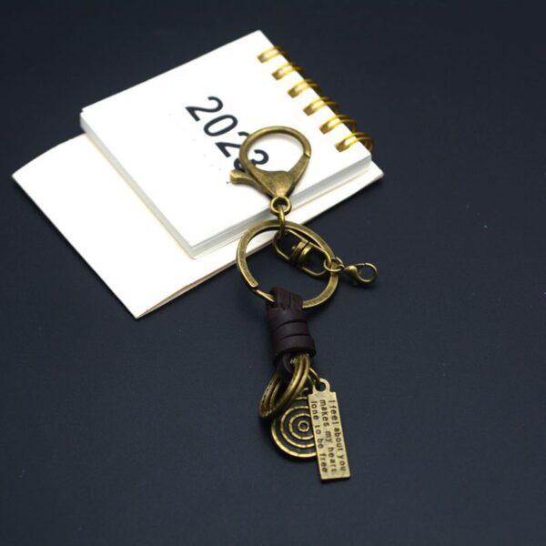 Wholesale Factory hand-woven key chain accessories lobster clasp retro versatile leather rope key chain semi-finished DIY hanging
