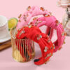 Wholesale Valentine's Day Diamond Headband Fashionable Elegant Peach Heart Letter Headband Wide Side High Cranial Top Holiday Headwear