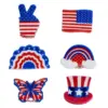oly-0abdc8fb53602b4bb6273e9db1cd5dcd Wholesale National Flag Hair Claws For Women In Acrylic Material, Commute Style Hairpin Featuring Rainbow Colors For Independence Day
