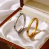 Wholesale Heart Shape Waterproof Non Tarnish Rings In 304 Stainless Steel With 18K Real Gold PVD Coated Plating 0.03µm Thickness Unisex