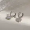 Wholesale 1 Pair Simple Style Commute Heart Shape Plating Inlay Copper Zircon 18k Gold Plated Drop Earrings