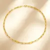 Wholesale Unisex Paper Clip Necklace With Hypoallergenic 316 Stainless Steel And 14K Real Gold PVD Coated Cuban Link Chain