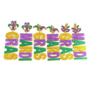 Wholesale Acrylic Carnival Earrings Gras Mardi Mask Lobster Clown Hat Three-Color Letter Pattern Earrings for Women