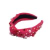 Wholesale Valentine's Day Pearl Rhinestone Hoop Light Luxury Kink Fabric High Cranial Top Hair Hoop Face Wash Out Headwear