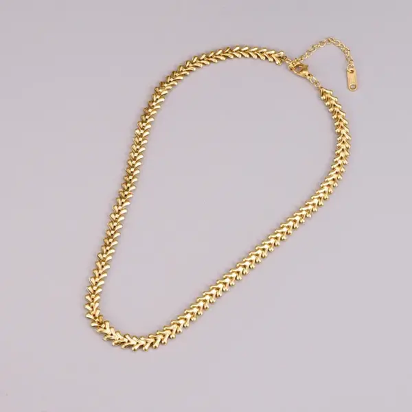oly-0aef2b602394524281fdbd1a78240c8c Wholesale PVD Coated Real Gold Plated 18K Gold Heart 304 Stainless Steel Waterproof Non Tarnish 304 Stainless Steel Necklace