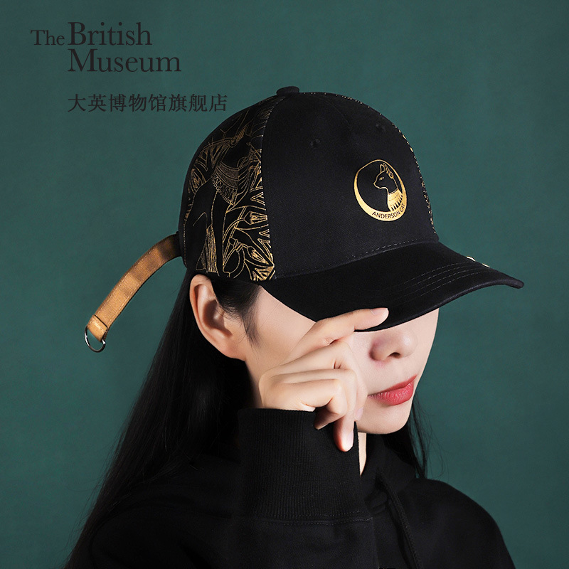 Wholesale British Museum official Gaia Anderson Cat Black Gold version peaked cap baseball cap cute creative trendy cool