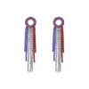Wholesale 1 Pair Retro National Flag Plating Inlay Copper Rhinestones Silver Plated Drop Earrings