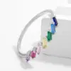 Wholesale Women’s Rectangle Claw Setting Ring In 925 Sterling Silver With Platinum Plated Water Plating And Zircon Inlay