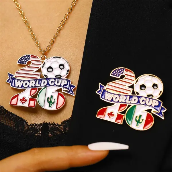 oly-0b287c4e14963976a8e7590803431e5d Wholesale Unisex Jewelry Set Featuring Mexican Flag Pattern With KC Golden Plated Alloy And Enamel On Cable Chain, 0.03µm Thickness