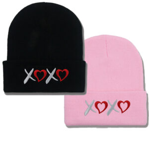 Wholesale Cross-border Valentine's Day XOXO embroidery knitted hat for men and women couples autumn and winter warm wool hat leisure all-match cold hat tide