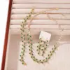 Wholesale Waterproof Leaf Pendant Necklace For Women With 18K Gold Plated Copper And Zircon Inlay, Handmade Chain