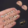 Wholesale 316L Stainless Steel Copper Ear Cartilage Rings & Studs Geometric Waterproof Non Tarnish Surgical Steel Women'S