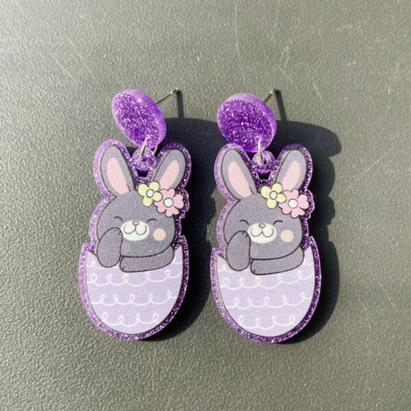 Wholesale Easter egg earrings earrings female personality simple floral rabbit acrylic earrings earrings