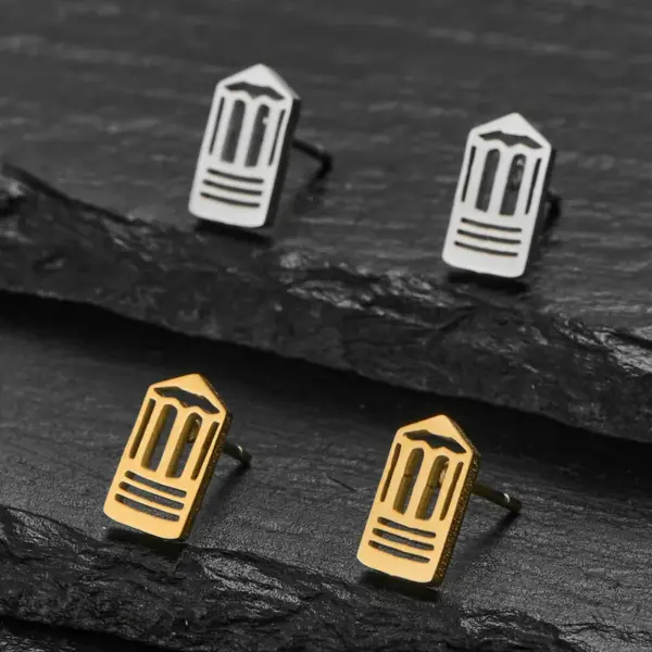 Wholesale 18K Gold Plated New 304 Stainless Steel Cut Gold Steel Color Irregular Mini Women's Small Animal Earrings