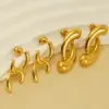Wholesale PVD Coated 18K Gold Plated Irregular Solid Color Stainless Steel Modern Style Simple Style Waterproof Non Tarnish Ear Studs