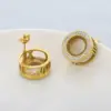 Wholesale PVD Coated 18K Gold Plated Round Stainless Steel Simple Style Waterproof Non Tarnish Ear Studs