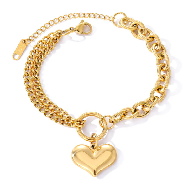 oly-0ba5067ff13f08e4e8b291ded54dd2f7 Wholesale peach heart stainless steel bracelet fashion personality trendy bracelet double-layer love titanium steel bracelet