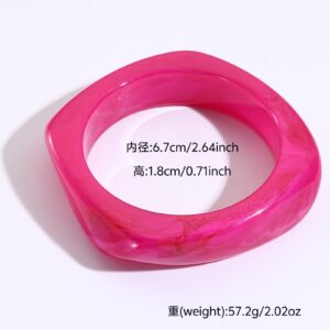 49# bracelet - rose red - square - wide band