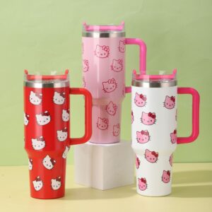 Wholesale 40oz car cup rainbow cat giant mug with handle large capacity car stainless steel ice cup