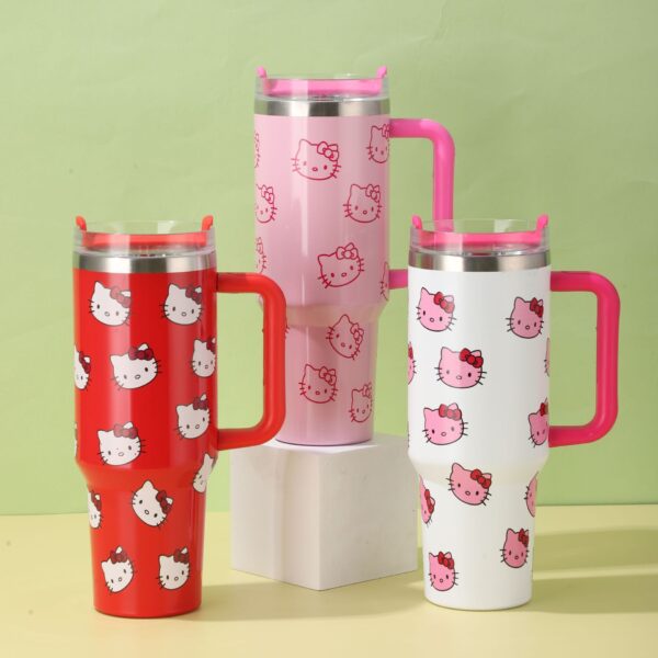 oly-0bc0341648ab2fcbf8e22cadf842af81 Wholesale 40oz car cup rainbow cat giant mug with handle large capacity car stainless steel ice cup