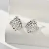 Wholesale Three-dimensional Geometric Stud Earrings For Women, Electroplated Copper With 0.01µm Golden Plated Coating