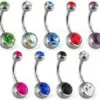 Wholesale Belly Rings Ethnic Style Geometric Stainless Steel Diamond Artificial Gemstones
